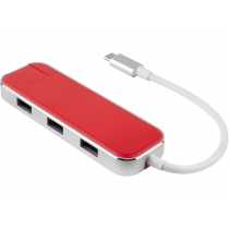 Хаб USB Type-C 3.0 Chronos, красный