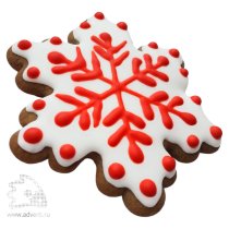 Имбирный пряник «Снежинка шестиугольная с росписью в два цвета»