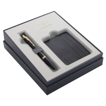 Набор Parker 2020 Urban Black GT M: футляр для кредитных карт, шариковая ручка