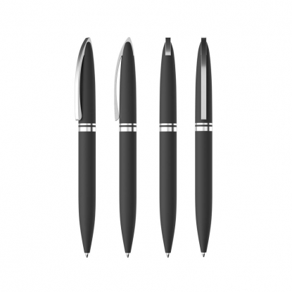 Ручка шариковая Rocket, черная, со всех сторон