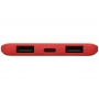 Портативное зарядное устройство Reserve с USB Type-C, 5000 mAh, красное, вход USB
