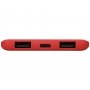 Портативное зарядное устройство Reserve с USB Type-C, 5000 mAh, красное, вход USB